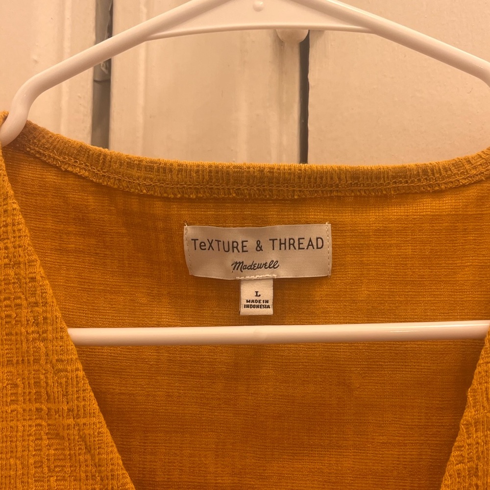 Madewell Texture + Thread Yellow Wrap Top - Picture 4 of 4